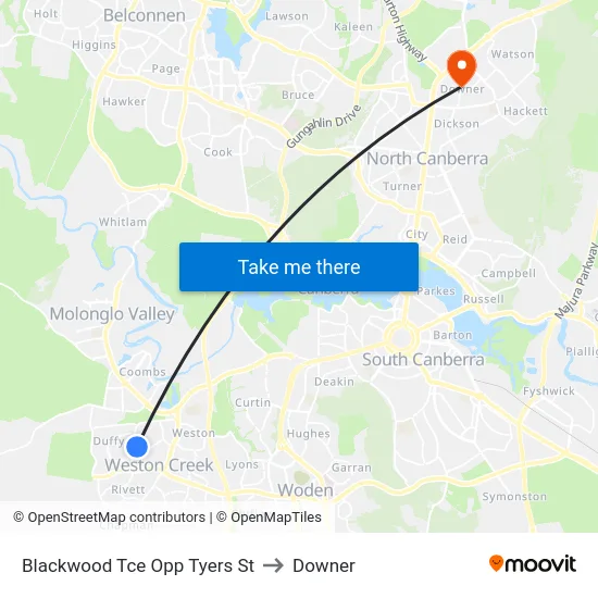 Blackwood Tce Opp Tyers St to Downer map