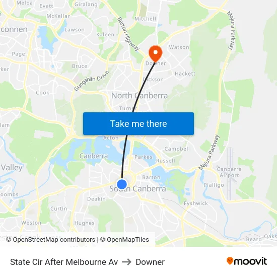 State Cir After Melbourne Av to Downer map