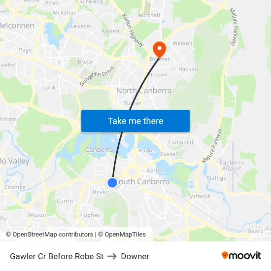 Gawler Cr Before Robe St to Downer map