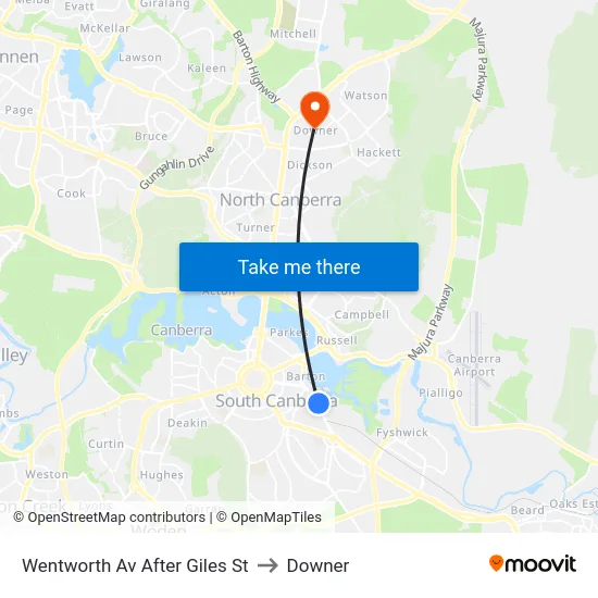 Wentworth Av After Giles St to Downer map