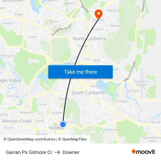 Garran Ps Gilmore Cr to Downer map