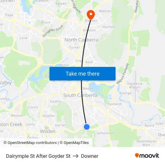 Dalrymple St After Goyder St to Downer map