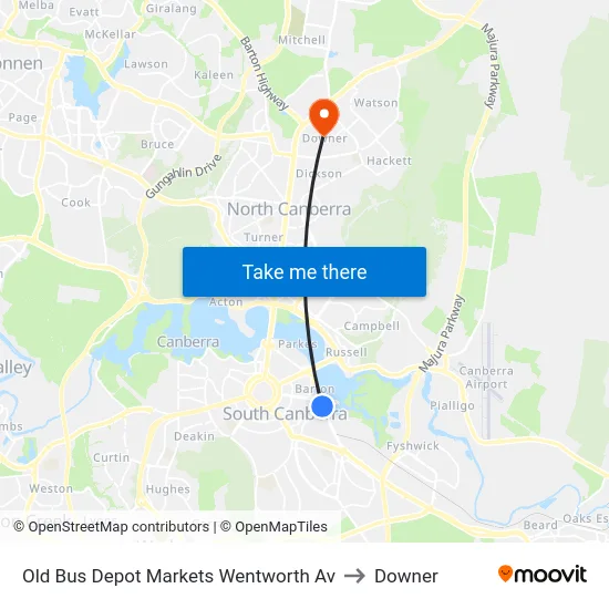 Old Bus Depot Markets Wentworth Av to Downer map
