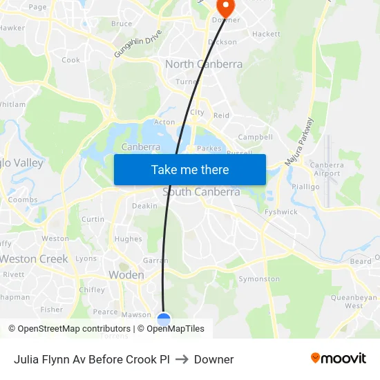 Julia Flynn Av Before Crook Pl to Downer map