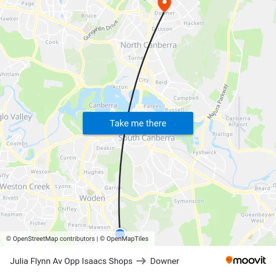 Julia Flynn Av Opp Isaacs Shops to Downer map