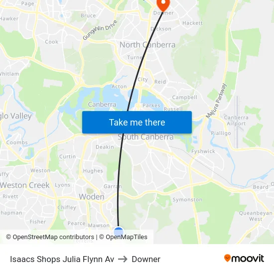 Isaacs Shops Julia Flynn Av to Downer map