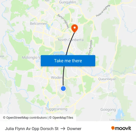 Julia Flynn Av Opp Dorsch St to Downer map