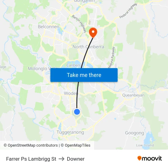 Farrer Ps Lambrigg St to Downer map