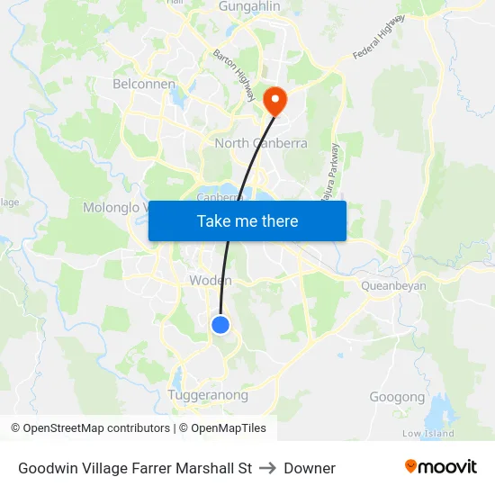 Goodwin Village Farrer Marshall St to Downer map