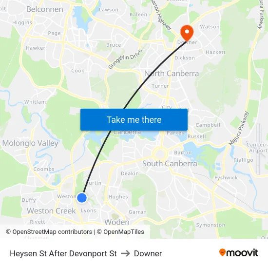 Heysen St After Devonport St to Downer map