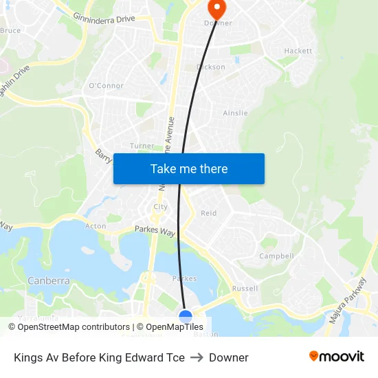 Kings Av Before King Edward Tce to Downer map
