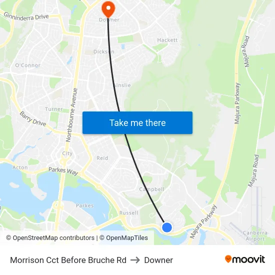 Morrison Cct Before Bruche Rd to Downer map