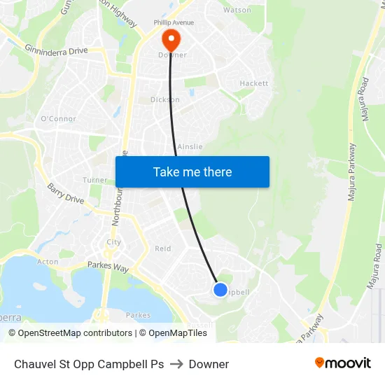 Chauvel St Opp Campbell Ps to Downer map