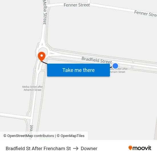 Bradfield St After Frencham St to Downer map