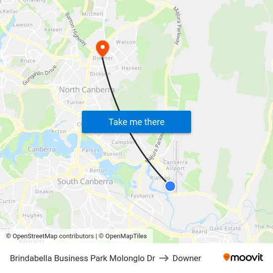 Brindabella Business Park Molonglo Dr to Downer map