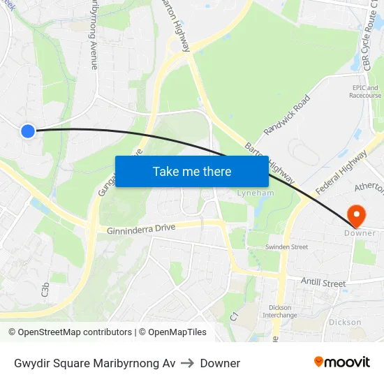 Gwydir Square Maribyrnong Av to Downer map