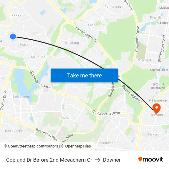 Copland Dr Before 2nd Mceachern Cr to Downer map