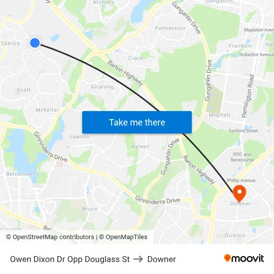 Owen Dixon Dr Opp Douglass St to Downer map