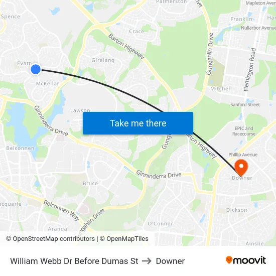 William Webb Dr Before Dumas St to Downer map