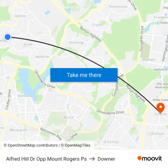 Alfred Hill Dr Opp Mount Rogers Ps to Downer map