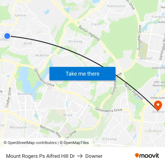 Mount Rogers Ps Alfred Hill Dr to Downer map