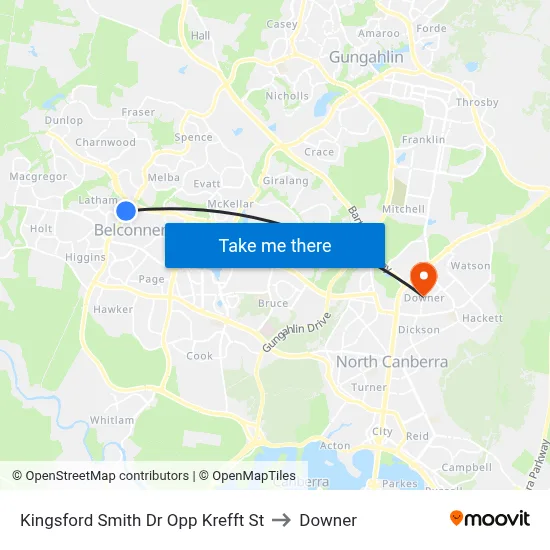 Kingsford Smith Dr Opp Krefft St to Downer map
