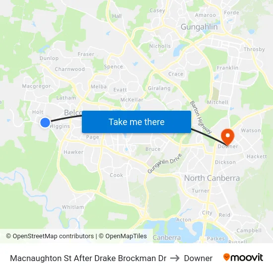 Macnaughton St After Drake Brockman Dr to Downer map