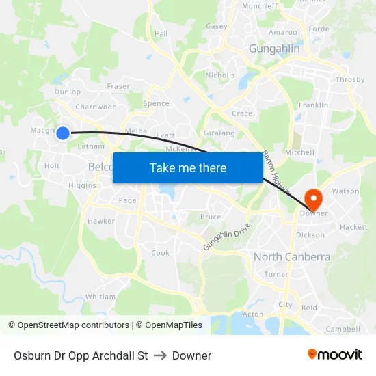 Osburn Dr Opp Archdall St to Downer map