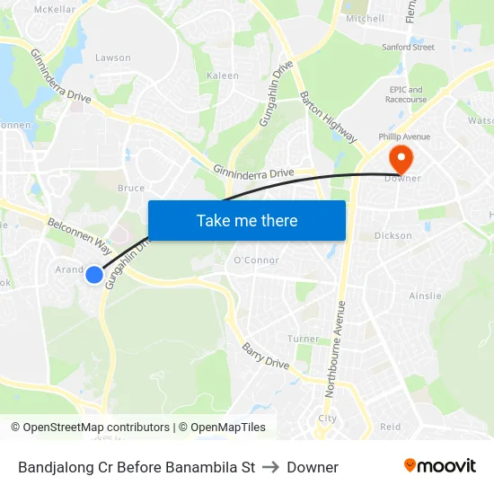 Bandjalong Cr Before Banambila St to Downer map