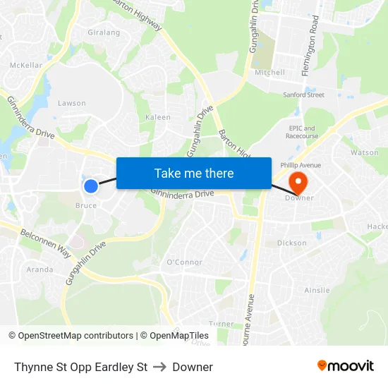 Thynne St Opp Eardley St to Downer map