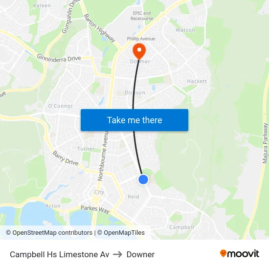 Campbell Hs Limestone Av to Downer map