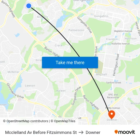 Mcclelland Av Before Fitzsimmons St to Downer map