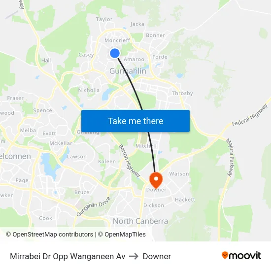 Mirrabei Dr Opp Wanganeen Av to Downer map