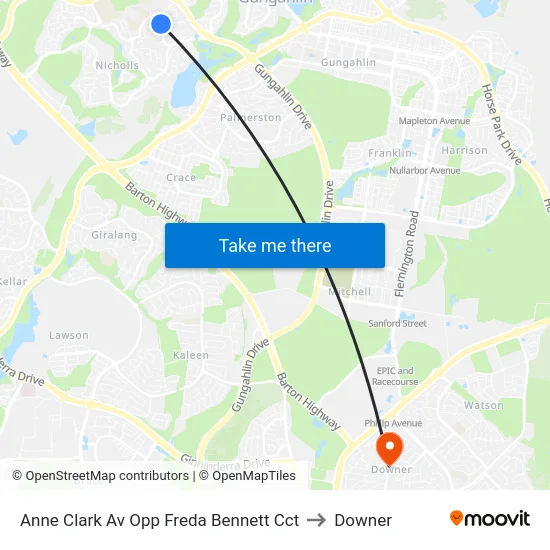 Anne Clark Av Opp Freda Bennett Cct to Downer map