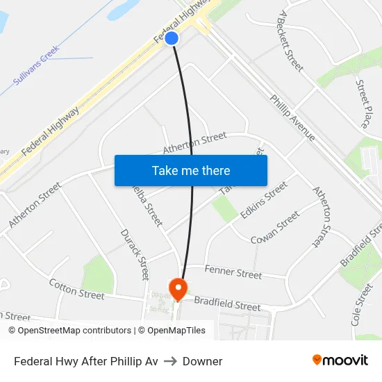Federal Hwy After Phillip Av to Downer map