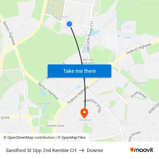Sandford St Opp 2nd Kemble Crt to Downer map