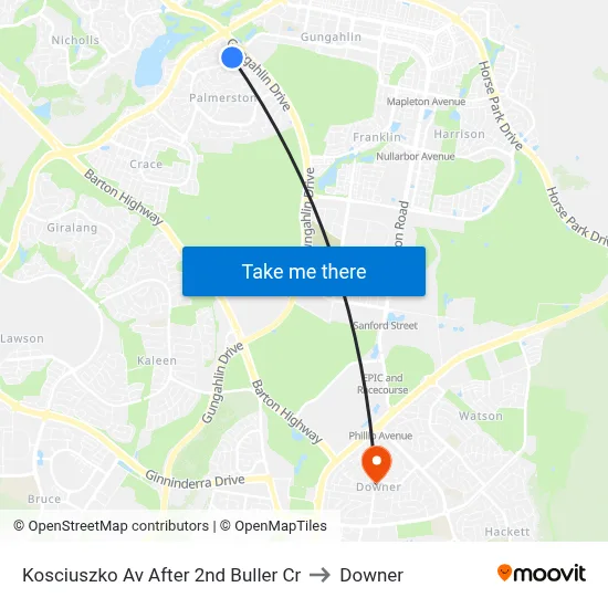 Kosciuszko Av After 2nd Buller Cr to Downer map