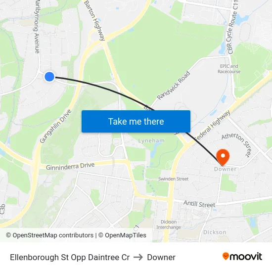 Ellenborough St Opp Daintree Cr to Downer map