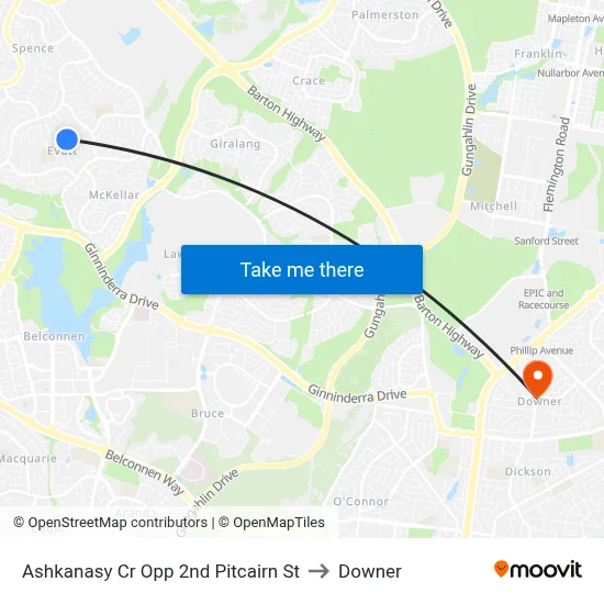 Ashkanasy Cr Opp 2nd Pitcairn St to Downer map