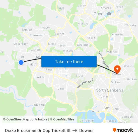 Drake Brockman Dr Opp Trickett St to Downer map
