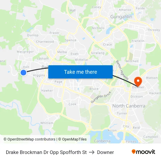 Drake Brockman Dr Opp Spofforth St to Downer map