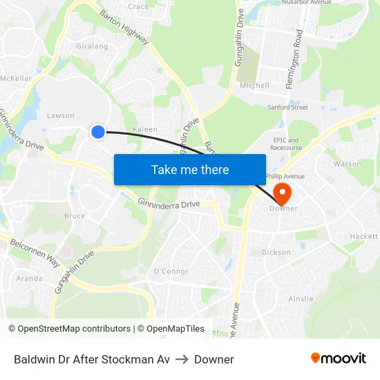 Baldwin Dr After Stockman Av to Downer map