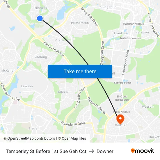 Temperley St Before 1st Sue Geh Cct to Downer map