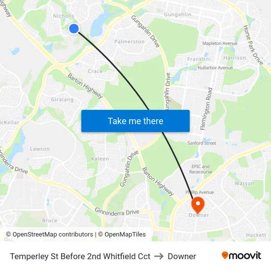 Temperley St Before 2nd Whitfield Cct to Downer map