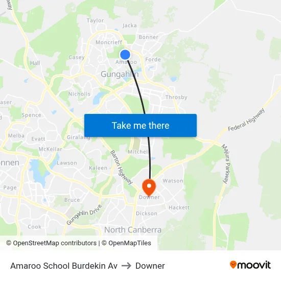 Amaroo School Burdekin Av to Downer map