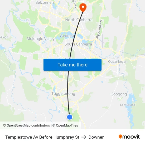 Templestowe Av Before Humphrey St to Downer map