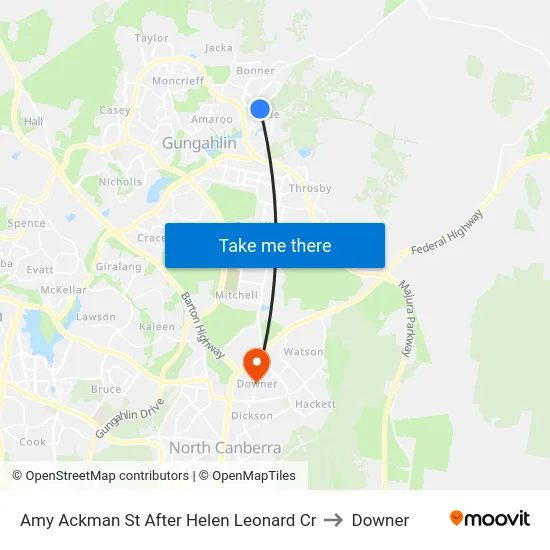 Amy Ackman St After Helen Leonard Cr to Downer map