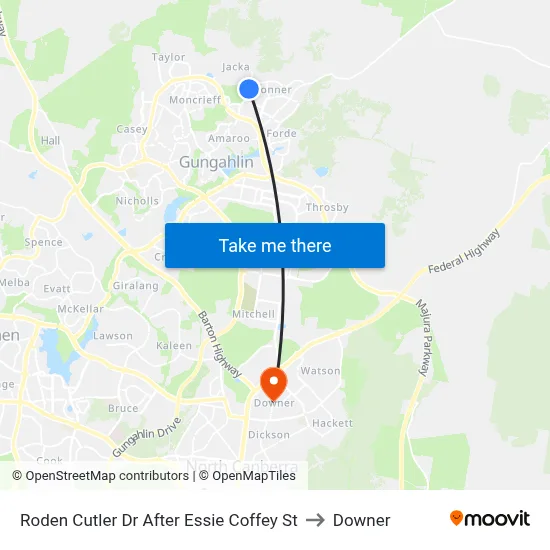 Roden Cutler Dr After Essie Coffey St to Downer map