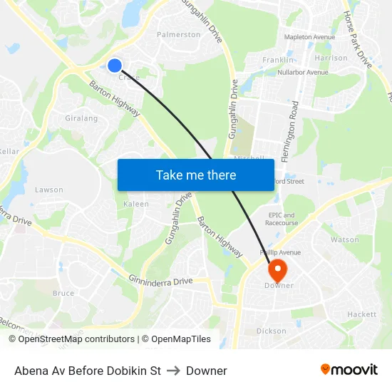 Abena Av Before Dobikin St to Downer map