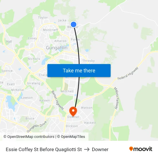 Essie Coffey St Before Quagliotti St to Downer map